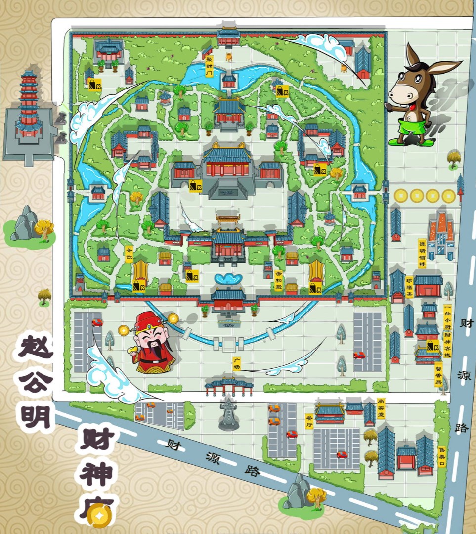 东阳寺庙类手绘地图